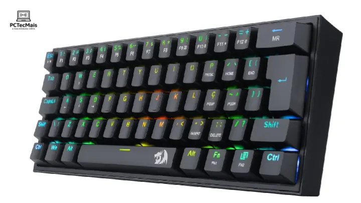 Teclado Redragon K617 Fizz - vista lateral direita