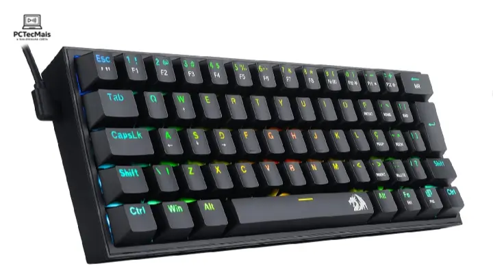 Teclado Redragon K617 Fizz - vista lateral esquerda